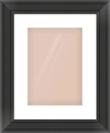 Black Spoon Frame for 210 × 297mm artwork, with Smooth White Single Mount