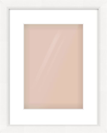 White Beveled Frame for 210 × 297mm artwork, with Smooth White Single Mount