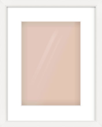 White Beveled Frame for 210 × 297mm artwork, with Smooth White Single Mount