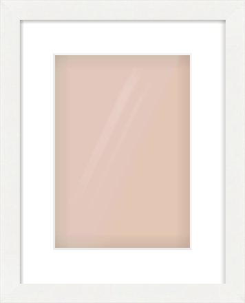 White Flat Frame for 210 × 297mm artwork, with Smooth White Single Mount