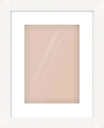 White Flat Frame for 210 × 297mm artwork, with Smooth White Single Mount