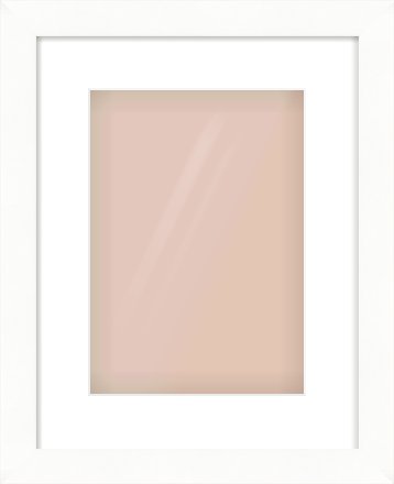 White Bevel Frame for 210 × 297mm artwork, with Smooth White Single Mount