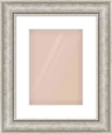 Silver Scoop Frame for 210 × 297mm artwork, with Smooth White Single Mount