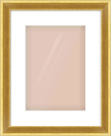 Gold Cushion Frame for 210 × 297mm artwork, with Smooth White Single Mount