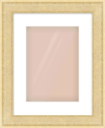 Gold Flat Frame for 210 × 297mm artwork, with Smooth White Single Mount