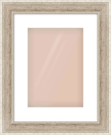 Silver Flat Frame for 210 × 297mm artwork, with Smooth White Single Mount