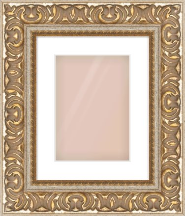 Silver / Gold Reverse Frame for 210 × 297mm artwork, with Smooth White Single Mount