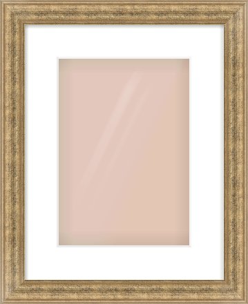 Distressed Gold Dome Frame for 210 × 297mm artwork, with Smooth White Single Mount
