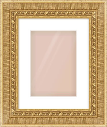 Gold Reverse Frame for 210 × 297mm artwork, with Smooth White Single Mount