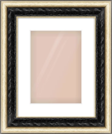 Black & Champagne Silver Spoon Frame for 210 × 297mm artwork, with Smooth White Single Mount