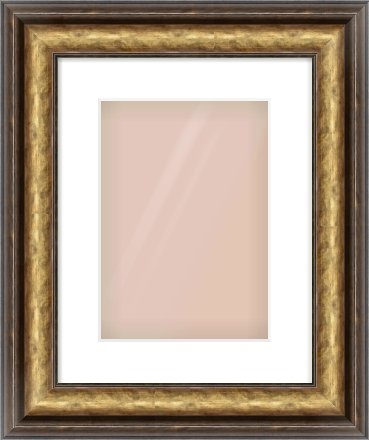 Gold Spoon Frame for 210 × 297mm artwork, with Smooth White Single Mount