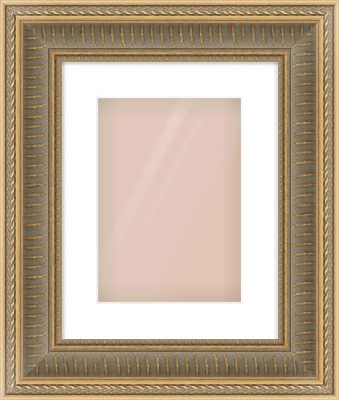Gold Spoon Frame for 210 × 297mm artwork, with Smooth White Single Mount