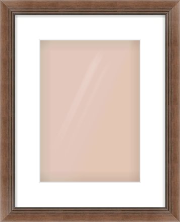 Brown Flat Frame for 210 × 297mm artwork, with Smooth White Single Mount