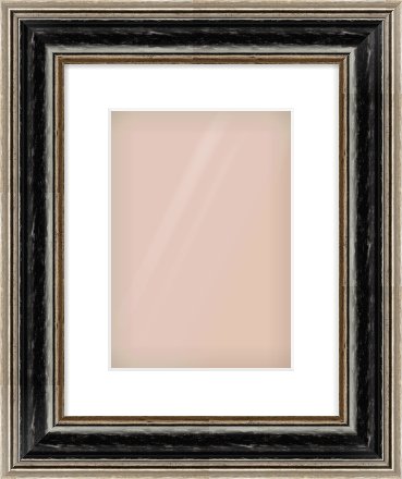Black & Champagne Silver Spoon Frame for 210 × 297mm artwork, with Smooth White Single Mount