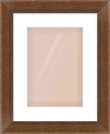 Brown Flat Frame for 210 × 297mm artwork, with Smooth White Single Mount