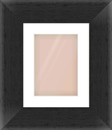 Black Flat Frame for 210 × 297mm artwork, with Smooth White Single Mount