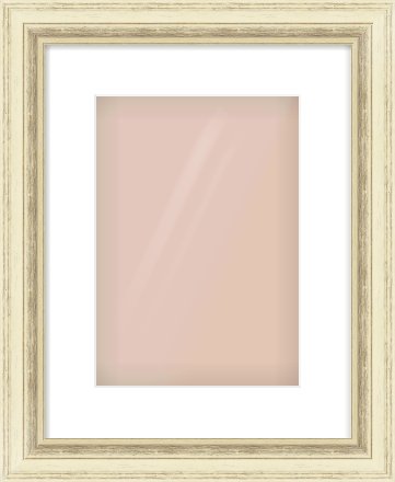 Ivory Distressed Frame for 210 × 297mm artwork, with Smooth White Single Mount