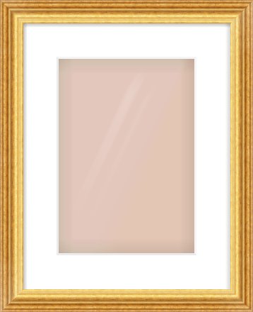 Gold Reverse Frame for 210 × 297mm artwork, with Smooth White Single Mount