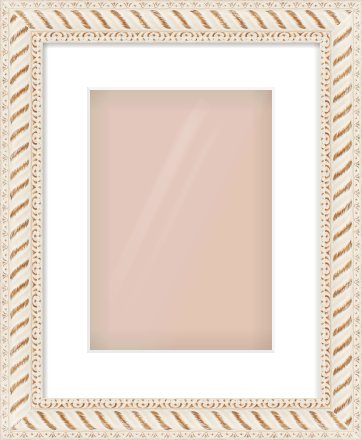 Off White & Gold Dome Frame for 210 × 297mm artwork, with Smooth White Single Mount