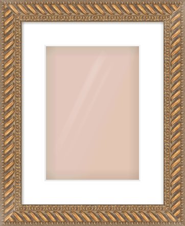 Gold Rope Frame for 210 × 297mm artwork, with Smooth White Single Mount