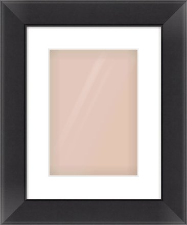 Black Flat Frame for 210 × 297mm artwork, with Smooth White Single Mount