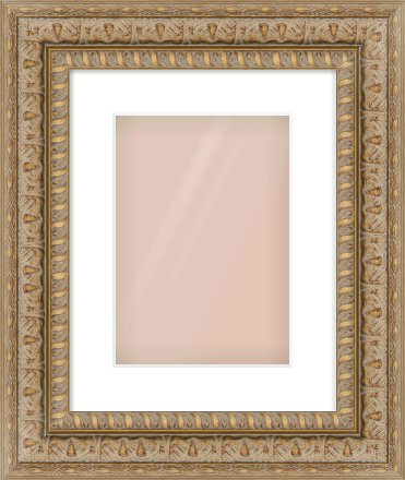 Gold Reverse Frame for 210 × 297mm artwork, with Smooth White Single Mount