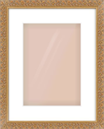 Gold Scoop Frame for 210 × 297mm artwork, with Smooth White Single Mount