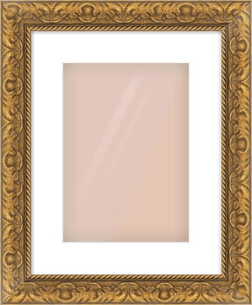 Gold Scoop Frame for 210 × 297mm artwork, with Smooth White Single Mount