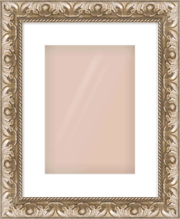 Silver Scoop Frame for 210 × 297mm artwork, with Smooth White Single Mount