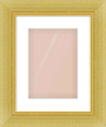 Gold Reverse Frame for 210 × 297mm artwork, with Smooth White Single Mount
