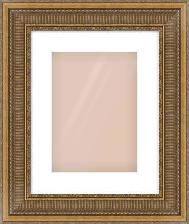 Gold Scoop Frame for 210 × 297mm artwork, with Smooth White Single Mount