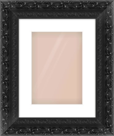 Black Reverse Frame for 210 × 297mm artwork, with Smooth White Single Mount