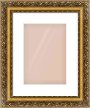 Gold Scoop Frame for 210 × 297mm artwork, with Smooth White Single Mount