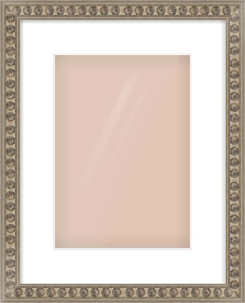 Silver Cushion Frame for 210 × 297mm artwork, with Smooth White Single Mount