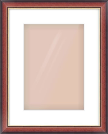 Brown Cushion Frame for 210 × 297mm artwork, with Smooth White Single Mount