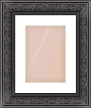 Black Spoon Frame for 210 × 297mm artwork, with Smooth White Single Mount