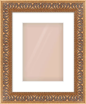 Gold Reverse Frame for 210 × 297mm artwork, with Smooth White Single Mount