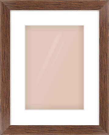 Brown Flat Frame for 210 × 297mm artwork, with Smooth White Single Mount