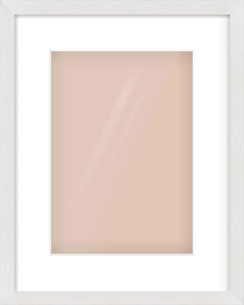 White Flat Frame for 210 × 297mm artwork, with Smooth White Single Mount