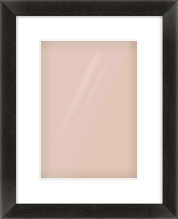 Black Grain Flat Frame for 210 × 297mm artwork, with Smooth White Single Mount