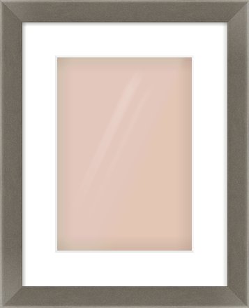 Pewter Flat Frame for 210 × 297mm artwork, with Smooth White Single Mount