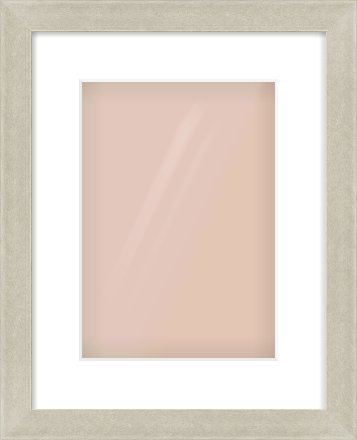 Silver Flat Frame for 210 × 297mm artwork, with Smooth White Single Mount