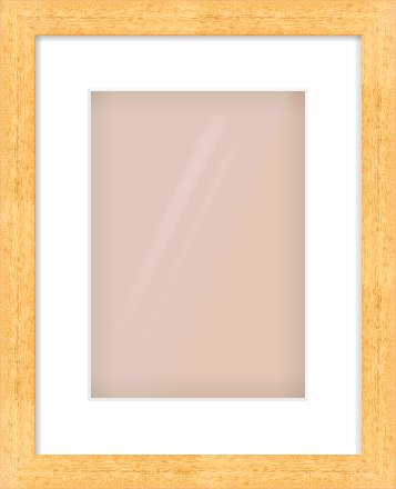 Oak Effect Flat Frame for 210 × 297mm artwork, with Smooth White Single Mount