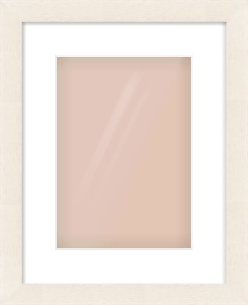 White Flat Frame for 210 × 297mm artwork, with Smooth White Single Mount