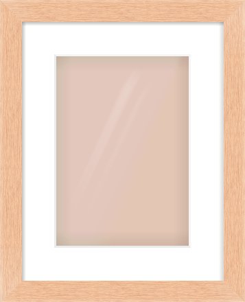 Oak Effect Flat Frame for 210 × 297mm artwork, with Smooth White Single Mount