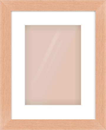 Oak Effect Flat Frame for 210 × 297mm artwork, with Smooth White Single Mount