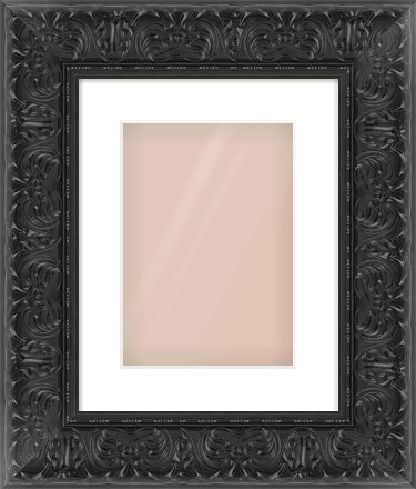 Black Scoop Frame for 210 × 297mm artwork, with Smooth White Single Mount