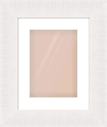 Rough Cut Effect Flat Frame for 210 × 297mm artwork, with Smooth White Single Mount