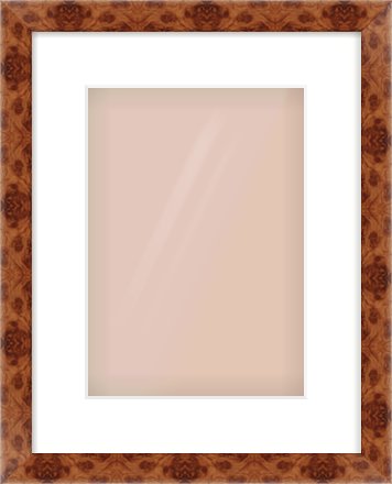 Brown Flat Frame for 210 × 297mm artwork, with Smooth White Single Mount