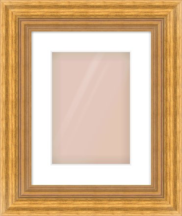Gold Reverse Frame for 210 × 297mm artwork, with Smooth White Single Mount